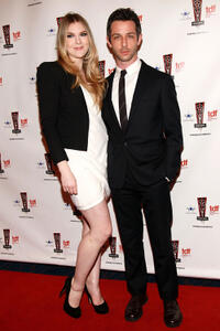 Lilly Rabe and Jeremy Strong at the 26th Annual Lucille Lortel Awards in New York.
