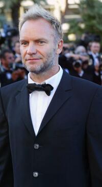 Sting at the screening of "Mystic river" at palais des festivals during the 56th Cannes film festival.