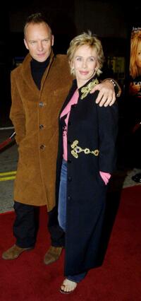 Sting and his wife Trudie Styler at the premiere of "Kate & Leopold."