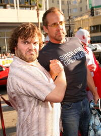 Jack Black and Peter Stormare at the premiere of "Nacho Libre."