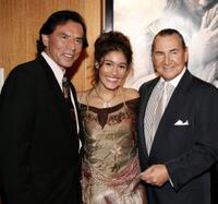 Wes Studi, Q'Orianka Kilcher and August Schellenberg at the premiere of "The New World."