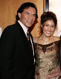 Wes Studi and Q'Orianka Kilcher at the premiere of "The New World."