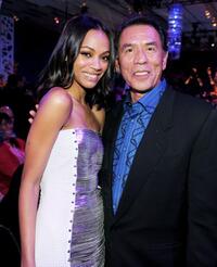Zoe Saldana and Wes Studi at the after party of the premiere of "Avatar."