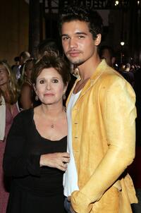 Carrie Fisher and Steven Strait at the Los Angeles premiere of "Undiscovered."