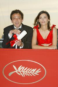 Elia Suleiman and Manal Khader at the 55th Cannes Film Festival.