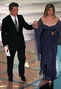 Barbra Streisand and Dustin Hoffman at the 77th Annual Academy Awards.