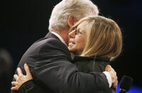 Barbra Streisand and former U.S. President Bill Clinton at the Clinton Global Initiative annual meeting.