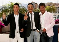 Sun Hong-Lei, Simon Yam and Louis Koo at the photocall of "Triangle" during the 60th International Cannes Film Festival.