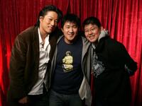 Kang Sung, director Michael Kang and Jeffrey Chyau at the 2005 Sundance Film Festival.