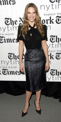 Hilary Swank at the New York Times Arts and Leisure Weekend photo-op in New York City.