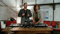 Moritz Bleibtreu as Illias and Adam Bousdoukos as Zinos in "Soul Kitchen."