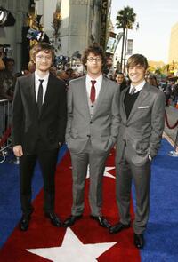 Avika Schaffer, Andy Samberg and Jorma Taccone at the premiere of "Hot Rod."
