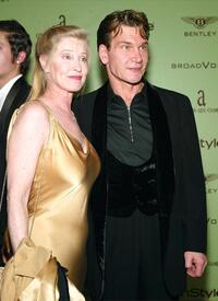Lisa Niemi and Patrick Swayze at the Elton John AIDS Foundation's 12th Annual Oscar party.