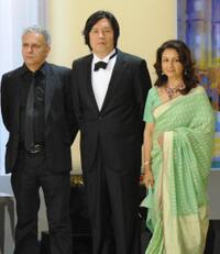 Hanif Kureishi, Lee Chang-Dong and Sharmila Tagore at the Opening Ceremony during the 62nd International Cannes Film Festival.