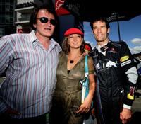 Quentin Tarantino, Zoe Bell and Mark Webber at the European Grand Prix.