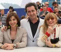 Anna Bonaiuto, Paolo Sorrentino and Anna Bonaiuto at the photocall of "Il Divo" during the 61st International Cannes Film Festival.