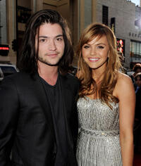 homas McDonell and Aimee Teegarden at the California premiere of "Prom."