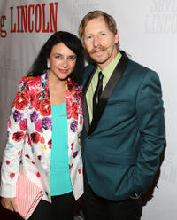 Lew Temple and Guest at the world premiere of "Saving Lincoln" in California.
