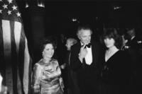Shirley Temple and Jean Pierre Cassel at the party celebrating the investiture of new-elected US president Ronald Reagan.