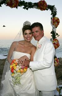 Alan Thicke and model Tanya Callau pose after being married.