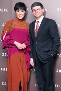 Shinobu Terajima and President and CEO of Louis Vuitton Japan Company Frederic Grangie at the premiere and Reception of "Somewhere" in Tokyo.