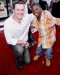 Writer Dan Fogelman and Bobb'e J. Thompson at the premiere of "Fred Claus."