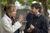 Emma Thompson and Director Joel Hopkins on the set of "Last Chance Harvey."