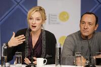 Uma Thurman and Kevin Spacey at the press conference of Nobel Peace Prize Concert in Oslo.
