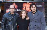 Luis Tosar, Marta Etura and Juan Diego Botto at the photo shoot of "Trece Campanadas."