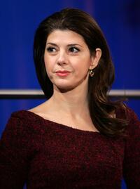 Marisa Tomei announces the Critic's Choice Awards nominees at VH1's Times Square headquarters.