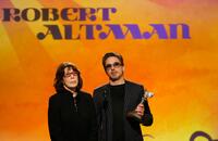 Lily Tomlin and Robert Downey Jr. at the 22nd Annual Film Independent Spirit Awards, announce the Robert Altman Award.