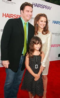 John Travolta, Ella Travolta and Kelly Preston at the Los Angeles premiere of "Hairspray."