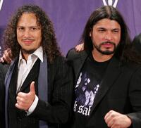 Kirk Hammett and Robert Trujillo at the 21st Annual Rock And Roll Hall Of Fame Induction Ceremony.
