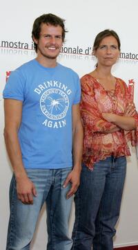 Ricardo Trepa and Manoel de Oliveira at the photo call of "Espelho Magico" during the 62nd Venice Film Festival.