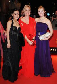 Aya Irizuki Doris Dorrie and Nadja Uhl at the premiere of "Cherry Blossoms" during the 58th International Berlinale Film Festival.