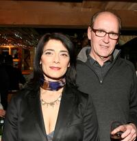 Hiam Abbass and Richard Jenkins at the dinner of "Sleepwalking" during the 2008 Sundance Film Festival.