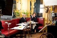 Stanley Tucci and Meryl Streep on the set of "Julie & Julia."