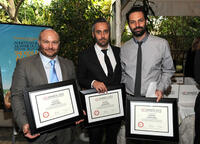 Gareth Unwin, Iain Canning and Emile Sherman at the Eleventh Annual AFI Awards presentation.