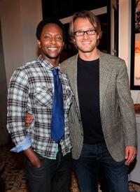 Edi Gathegi and Johann Urb at the DJ Night hosted by Vanity Fair and Hudson Jeans.