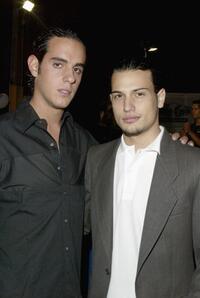 Diego Sanchez and Roberto Urbina at the promotion of "Harold and Kumar go to White Castle."