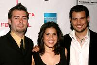 Director Antonio Negret, America Ferrera and Roberto Urbina at the premiere of "Towards Darkness" during the 2007 Tribeca Film Festival .