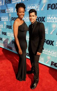 Erika Alexander and Jeremy Ray Valdez at the 42nd NAACP Image Awards in California.