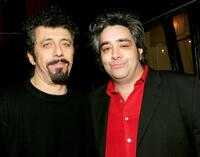 Eric Bogosian and Stephen Adly Guirgis at the opening night of "Last Days of Judas Iscariot" after party. 