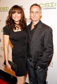 Liz Vassey and Wallace Langham at the grand opening of "CSI: The Experience."