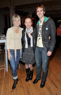 Alexandra Leggat, Ingrid Veninger and Mathieu Chesneau at the Filmmakers' Lounge Happy Hour during the 35th Toronto International Film Festival in Canada.