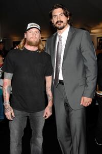 Mike Vallely and George Parros at the 2007 NHL Stanley Cup Finals between Ottawa Senators and Anaheim Ducks.