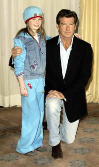 Sophie Vavasseur and Pierce Brosnan at the premiere party of "Evelyn."