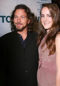 Eddie Vedder and Jena Malone at the Los Angeles premiere of "Into the Wild."