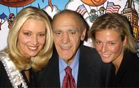 Kandace Krueger, Abe Vigoda, and Bridget Hall at the Muscular Dystrophy Association's 2002 Muscle Team gala and auction.