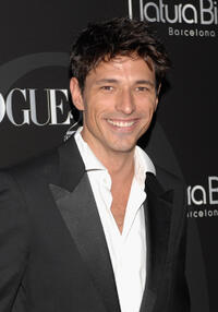 Andres Velencoso at the Vogue Magazine 20th anniversary party in Spain.